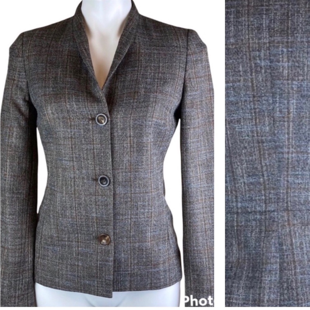 Agnona For Bergdorf Goodman Made In Italy Wool Tweed Blazer Blazer Tweed Size 40